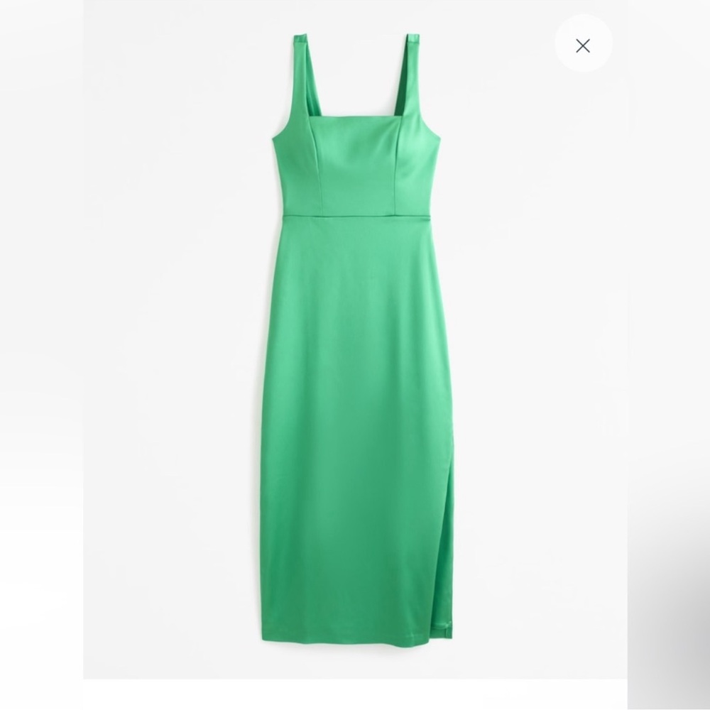 Abercrombie Sculpting Stretch Satin Midi Dress